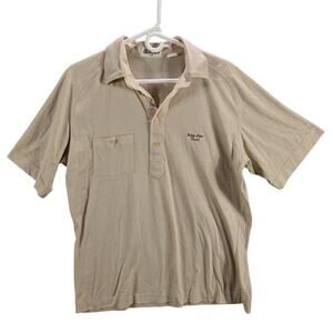 Vintage Aureus Shirt Mens Extra Large Golf Polo Beige Indian Lakes Resort Preppy